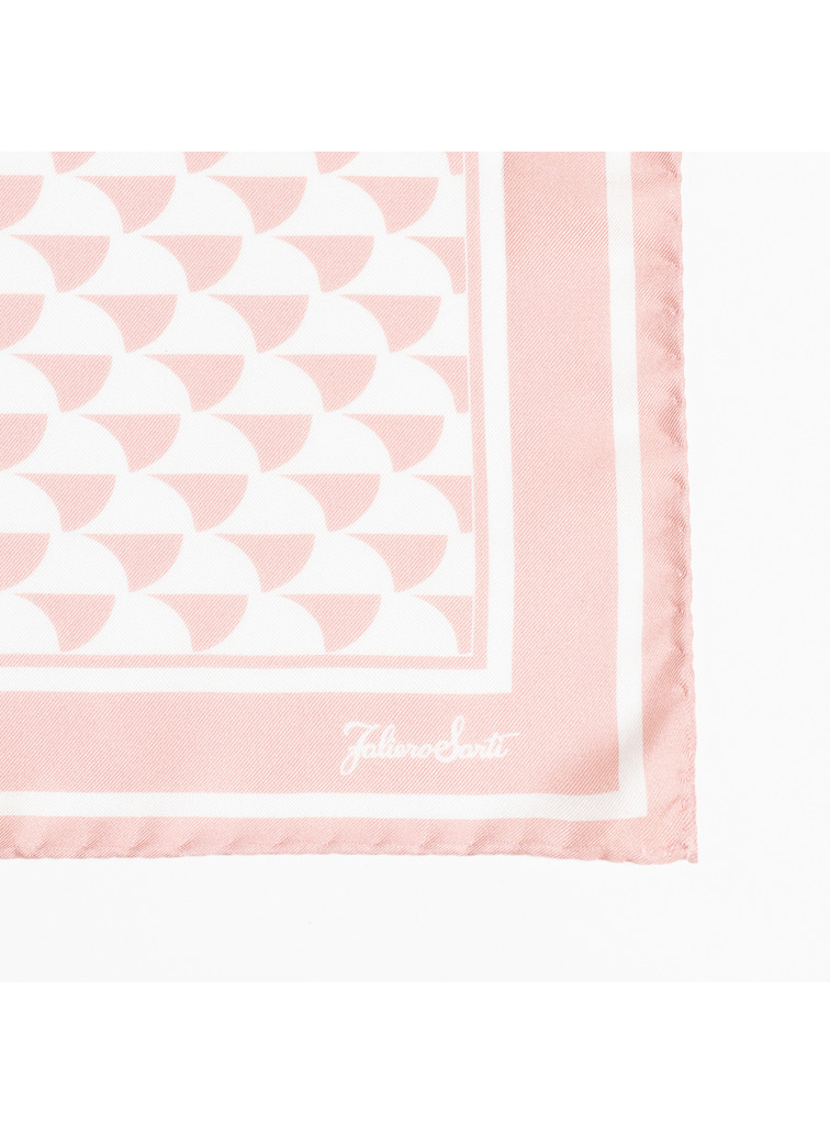 シルクスカーフ Aウェーブプリント 詳細画像 Pink 4