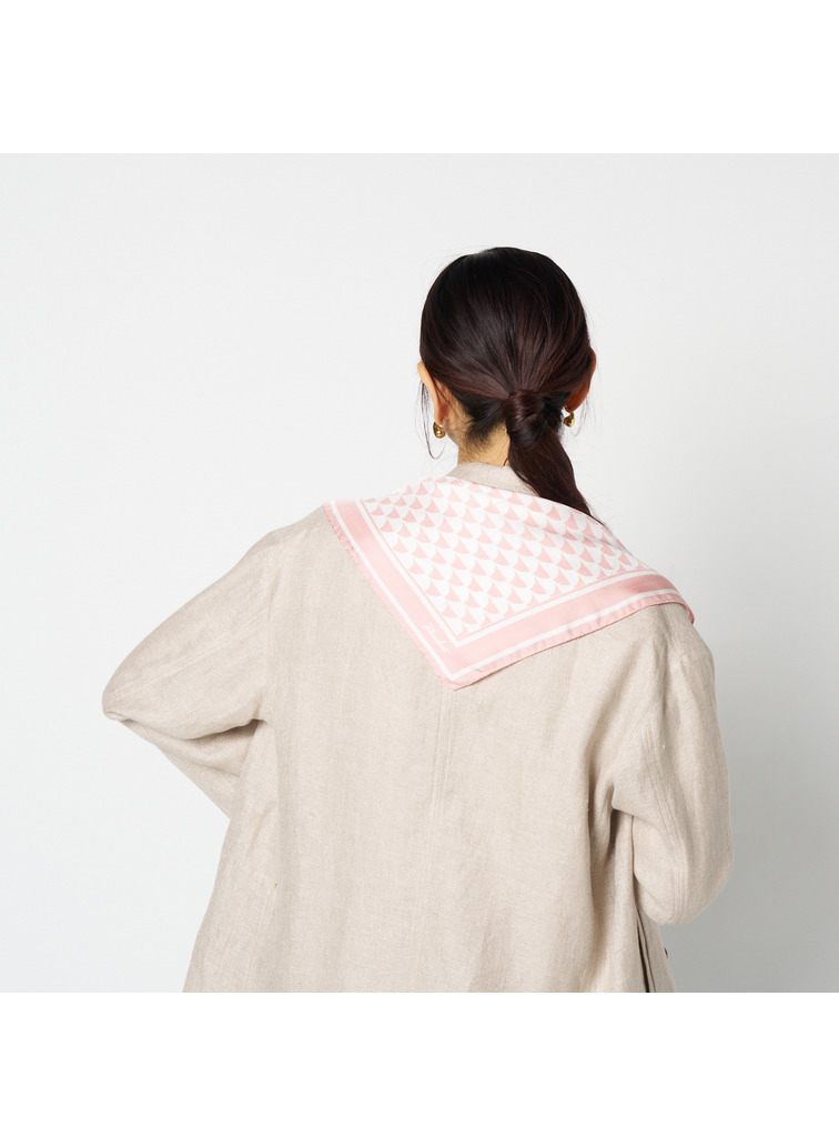 シルクスカーフ Aウェーブプリント 詳細画像 Pink 9