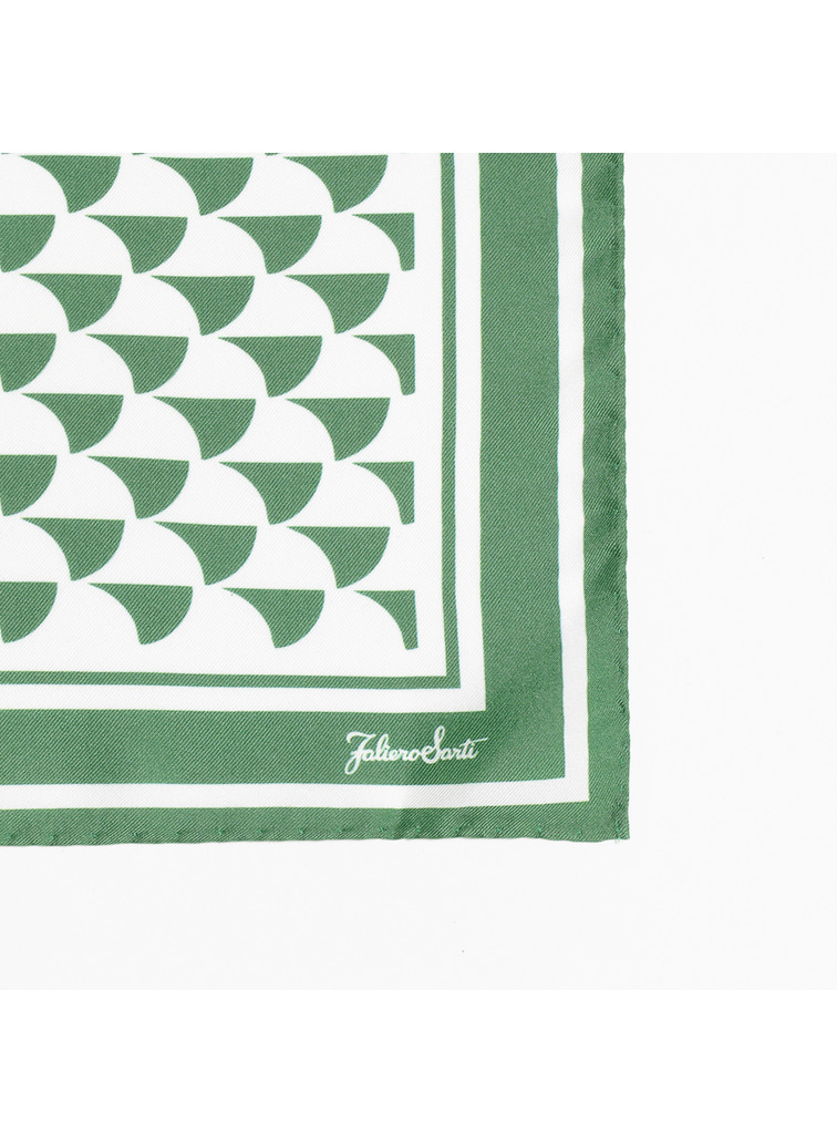 シルクスカーフ Aウェーブプリント 詳細画像 Green 4