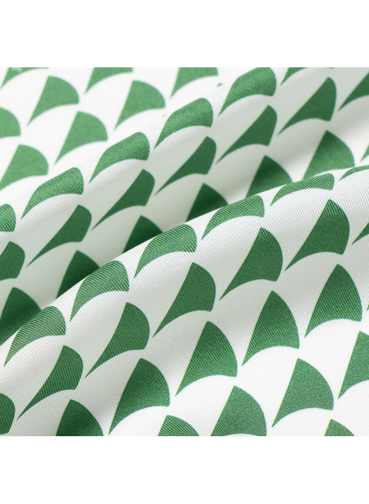 シルクスカーフ Aウェーブプリント 詳細画像 Green 6