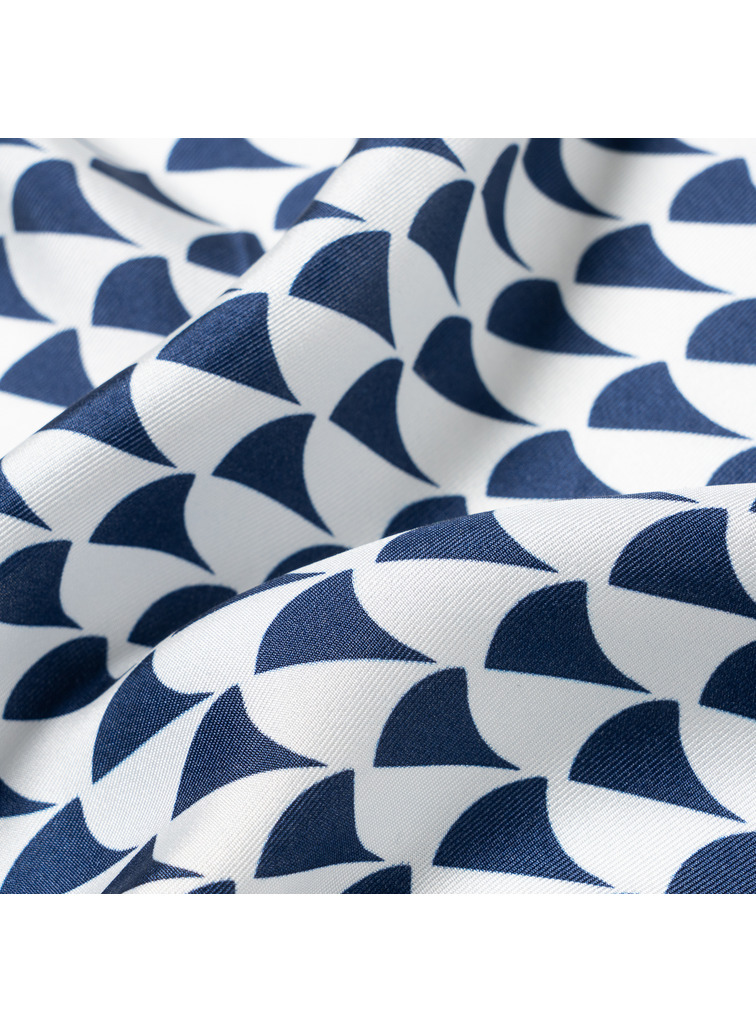 シルクスカーフ Aウェーブプリント 詳細画像 Navy 6