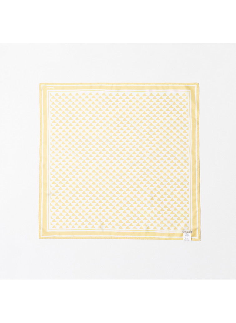 シルクスカーフ Aウェーブプリント 詳細画像 Light Yellow 3