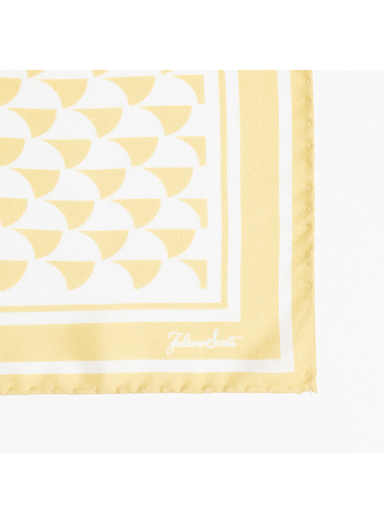 シルクスカーフ Aウェーブプリント 詳細画像 Light Yellow 4