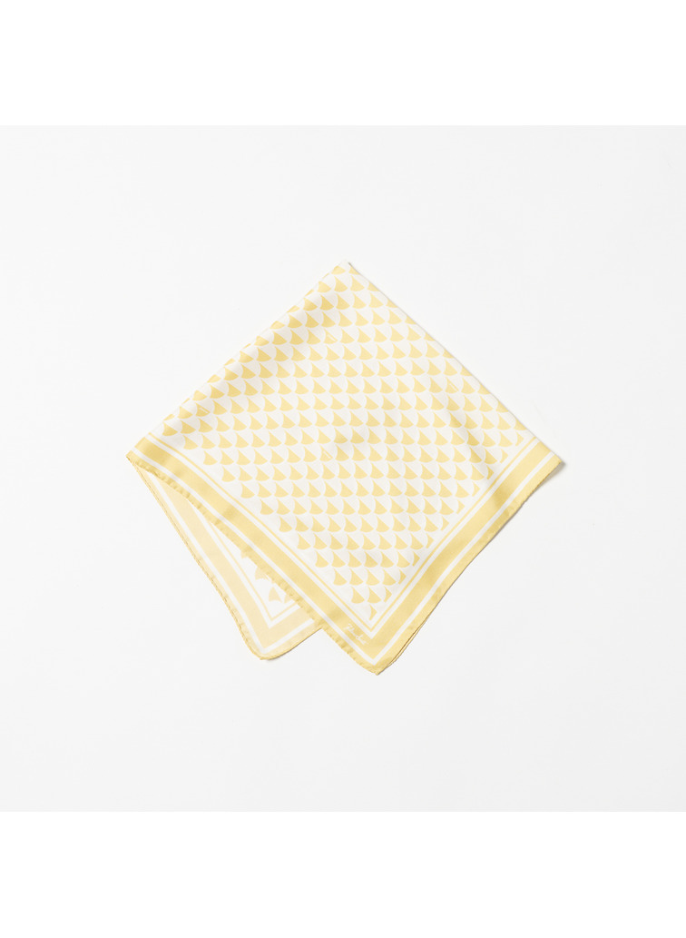 シルクスカーフ Aウェーブプリント 詳細画像 Light Yellow 7