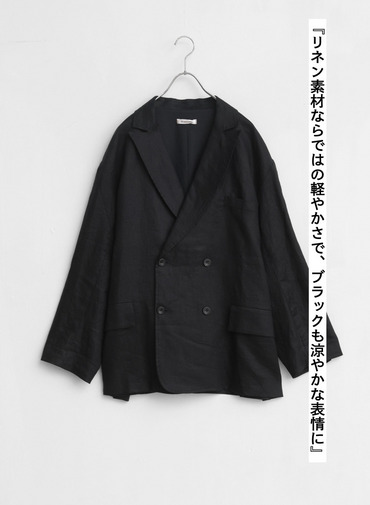 ダブルブレストジャケット / Double Breasted Over Fit JK 詳細画像 Black 6