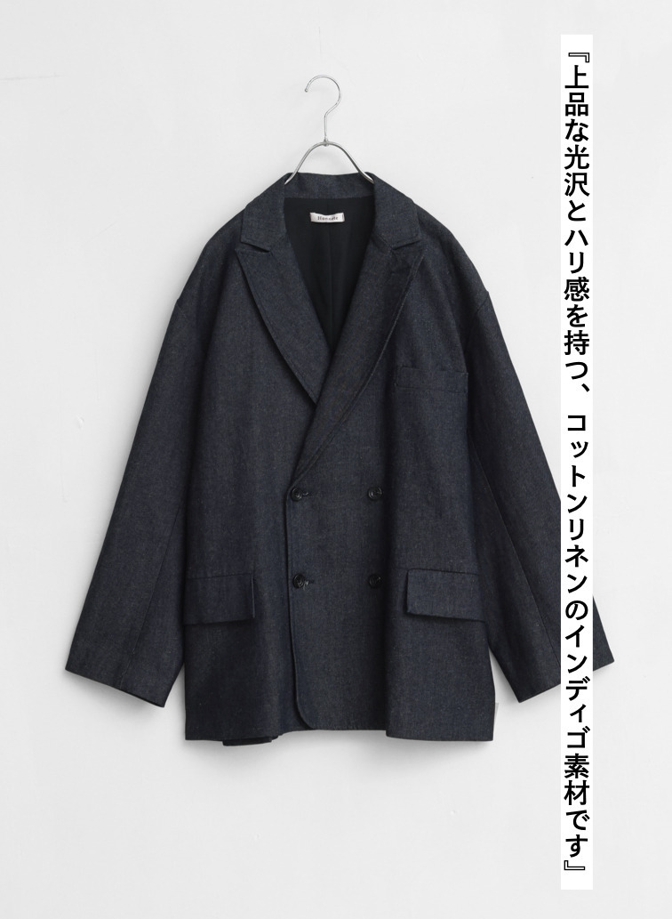 ダブルブレストジャケット / Double Breasted Over Fit JK/Indigo 詳細画像 Indigo 9