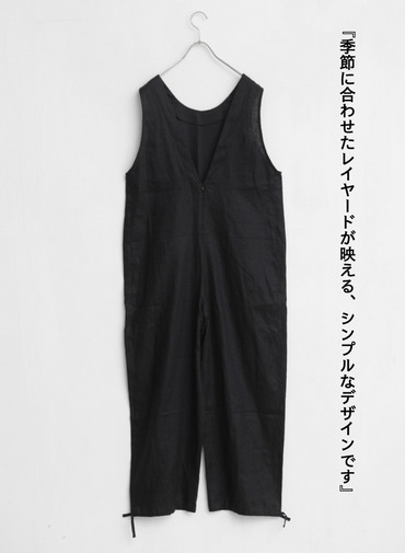 リネンサロペット / Linen Salopet 詳細画像 Black 2
