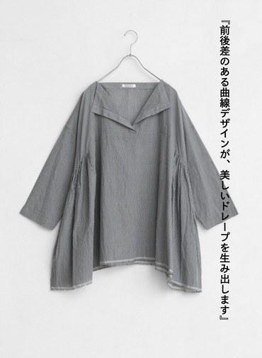 サイドギャザーシャツ / Side Gathered Shirts 詳細画像 Black 7