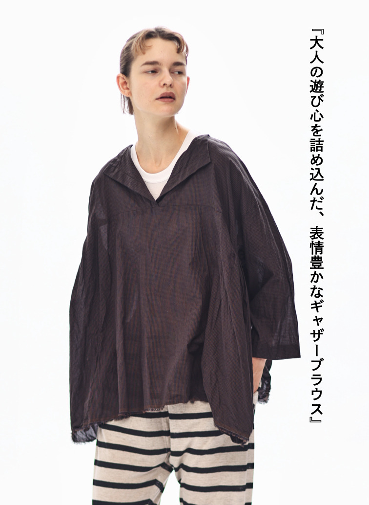 サイドギャザーシャツ / Side Gathered Shirts 詳細画像 Brown 1