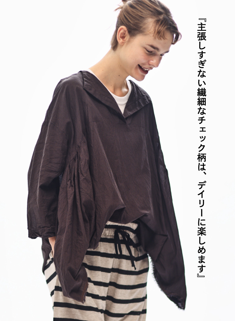 サイドギャザーシャツ / Side Gathered Shirts 詳細画像 Brown 3