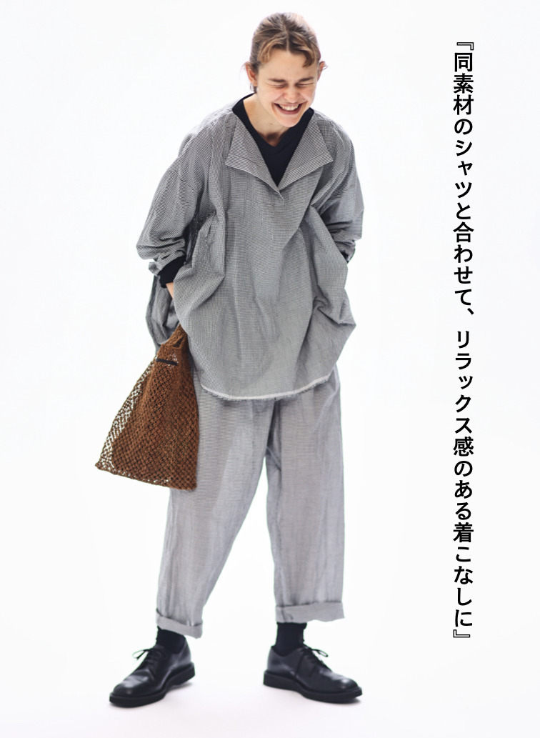 テーパードイージーパンツ / Cotton Silk Tapered PT 詳細画像 Black 2