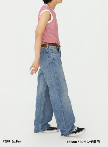 ディープライズ バギーカット / MEN'S 13.5OZ SELVEDGE DENIM DEEP RISE BAGGY CUT 詳細画像 Saxe Blue 13