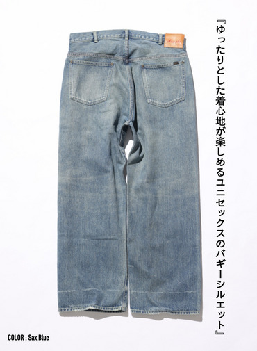 ディープライズ バギーカット / MEN'S 13.5OZ SELVEDGE DENIM DEEP RISE BAGGY CUT 詳細画像 Saxe Blue 2
