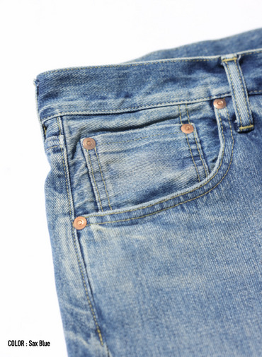 ディープライズ バギーカット / MEN'S 13.5OZ SELVEDGE DENIM DEEP RISE BAGGY CUT 詳細画像 Saxe Blue 3