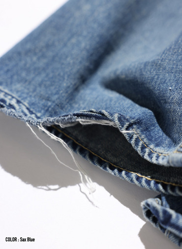 ディープライズ バギーカット / MEN'S 13.5OZ SELVEDGE DENIM DEEP RISE BAGGY CUT 詳細画像 Saxe Blue 7