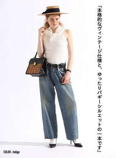 ディープライズ バギーカット / MEN'S 13.5OZ SELVEDGE DENIM DEEP RISE BAGGY CUT 詳細画像 Indigo 1
