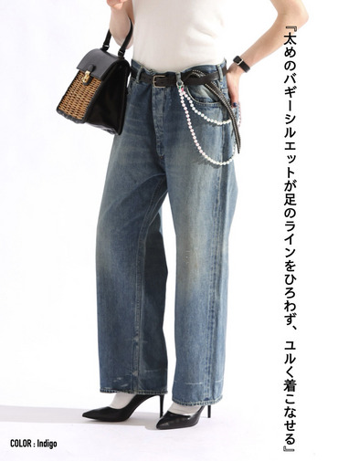 ディープライズ バギーカット / MEN'S 13.5OZ SELVEDGE DENIM DEEP RISE BAGGY CUT 詳細画像 Indigo 4