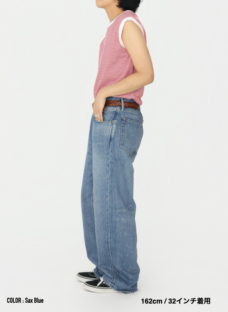 ディープライズ バギーカット / MEN'S 13.5OZ SELVEDGE DENIM DEEP RISE BAGGY CUT 詳細画像 Saxe Blue 11