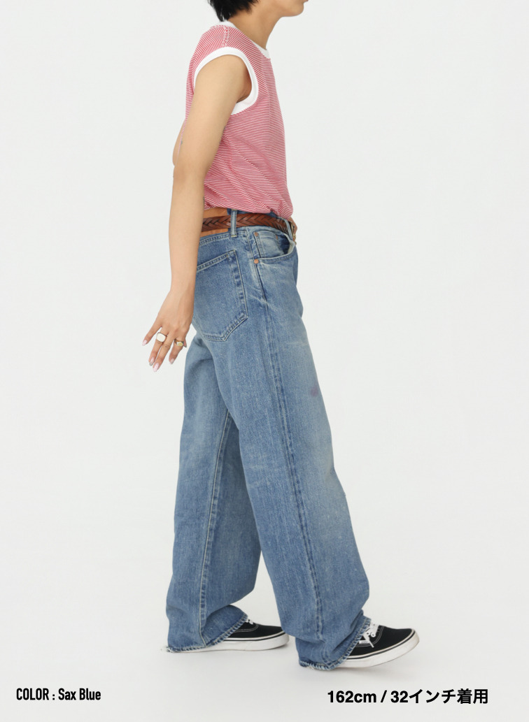 ディープライズ バギーカット / MEN'S 13.5OZ SELVEDGE DENIM DEEP RISE BAGGY CUT 詳細画像 Saxe Blue 13