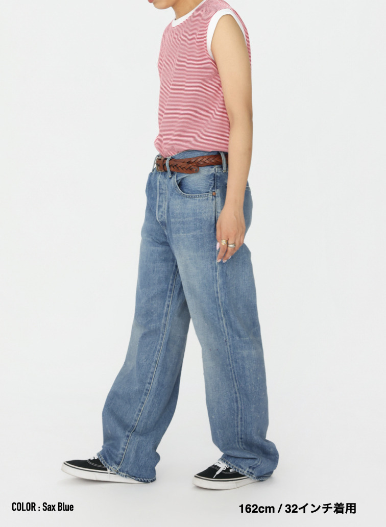 ディープライズ バギーカット / MEN'S 13.5OZ SELVEDGE DENIM DEEP RISE BAGGY CUT 詳細画像 Saxe Blue 15
