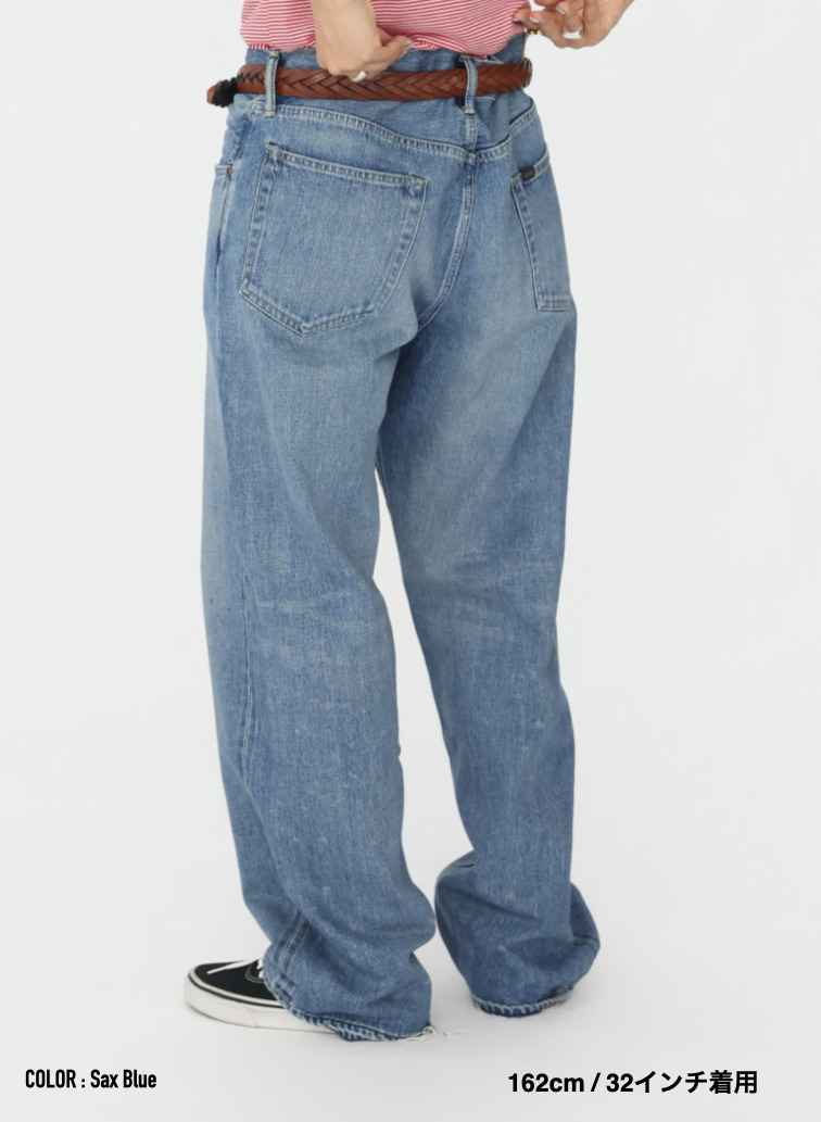 ディープライズ バギーカット / MEN'S 13.5OZ SELVEDGE DENIM DEEP RISE BAGGY CUT 詳細画像 Saxe Blue 17