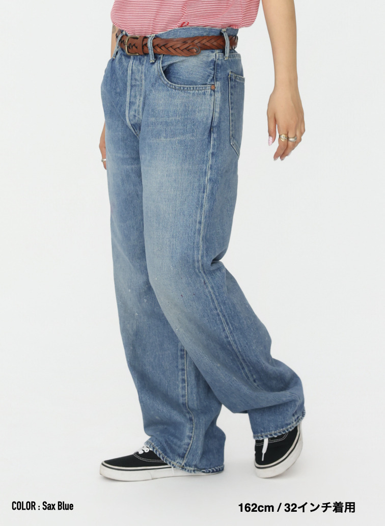 ディープライズ バギーカット / MEN'S 13.5OZ SELVEDGE DENIM DEEP RISE BAGGY CUT 詳細画像 Saxe Blue 18