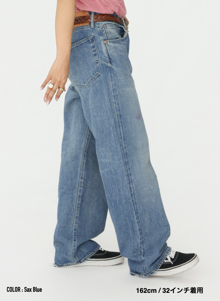 ディープライズ バギーカット / MEN'S 13.5OZ SELVEDGE DENIM DEEP RISE BAGGY CUT 詳細画像 Saxe Blue 19