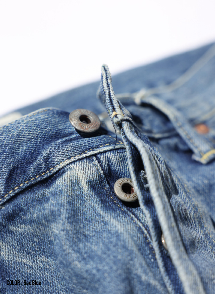 ディープライズ バギーカット / MEN'S 13.5OZ SELVEDGE DENIM DEEP RISE BAGGY CUT 詳細画像 Saxe Blue 6