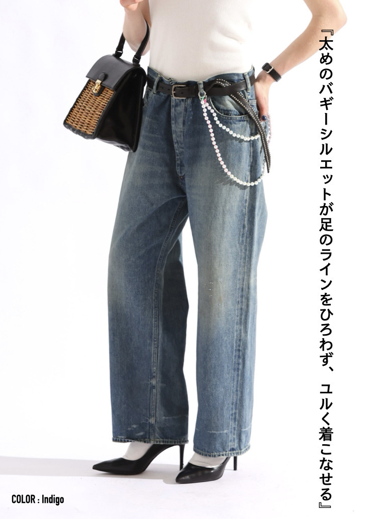 ディープライズ バギーカット / MEN'S 13.5OZ SELVEDGE DENIM DEEP RISE BAGGY CUT 詳細画像 Indigo 4