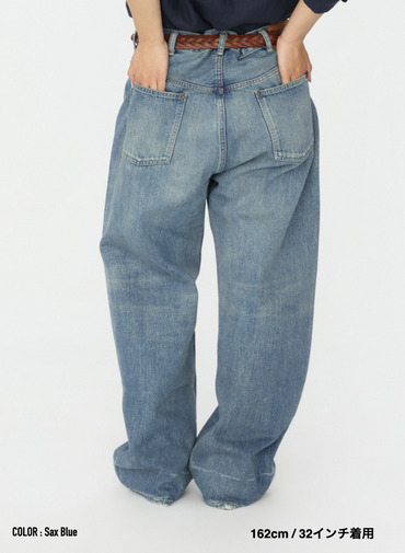 ストレートカット / UNISEX 13.5OZ SELVEDGE DENIM STRAIGHT CUT (SHORT)  詳細画像 Saxe Blue 18