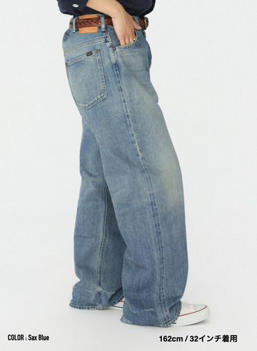 ストレートカット / UNISEX 13.5OZ SELVEDGE DENIM STRAIGHT CUT (SHORT)  詳細画像 Saxe Blue 19