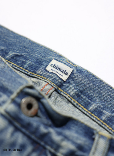 ストレートカット / UNISEX 13.5OZ SELVEDGE DENIM STRAIGHT CUT (SHORT)  詳細画像 Saxe Blue 3