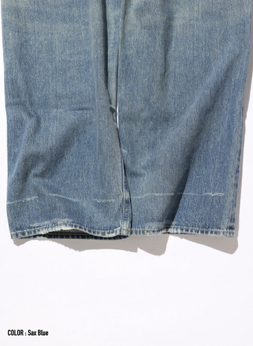 ストレートカット / UNISEX 13.5OZ SELVEDGE DENIM STRAIGHT CUT (SHORT)  詳細画像 Saxe Blue 7