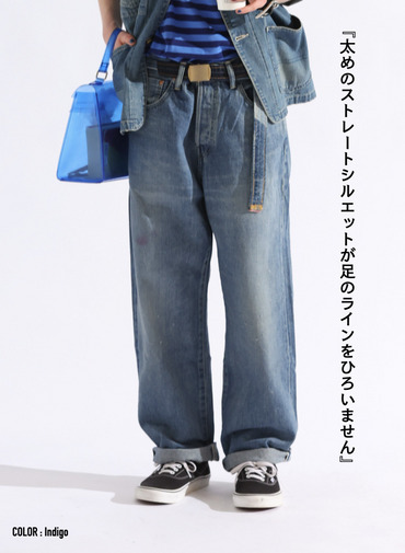 ストレートカット / UNISEX 13.5OZ SELVEDGE DENIM STRAIGHT CUT (SHORT)  詳細画像 Indigo 4
