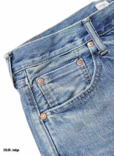 ストレートカット / UNISEX 13.5OZ SELVEDGE DENIM STRAIGHT CUT (SHORT)  詳細画像 Indigo 8