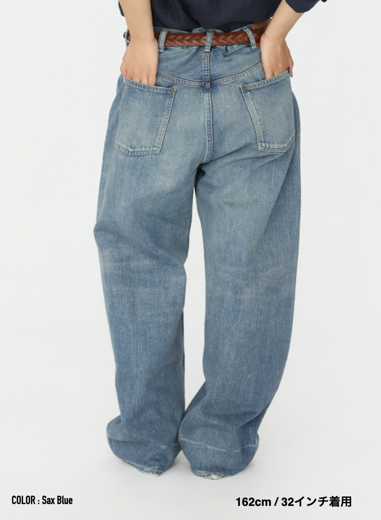 ストレートカット / UNISEX 13.5OZ SELVEDGE DENIM STRAIGHT CUT (SHORT)  詳細画像 Saxe Blue 18