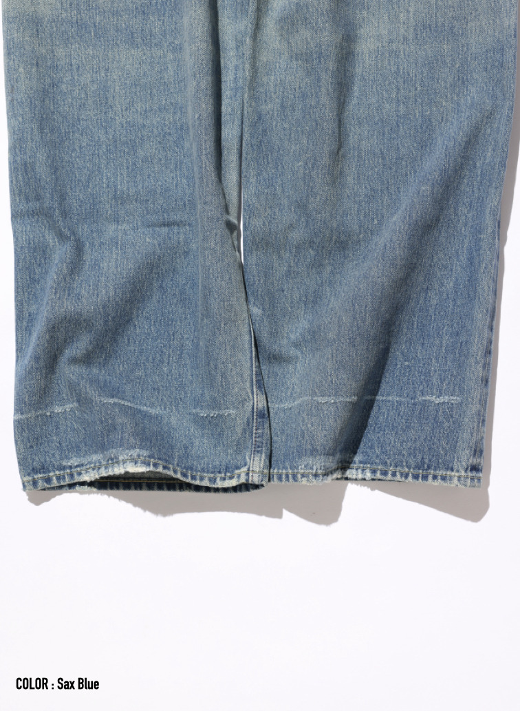 ストレートカット / UNISEX 13.5OZ SELVEDGE DENIM STRAIGHT CUT (SHORT)  詳細画像 Saxe Blue 7