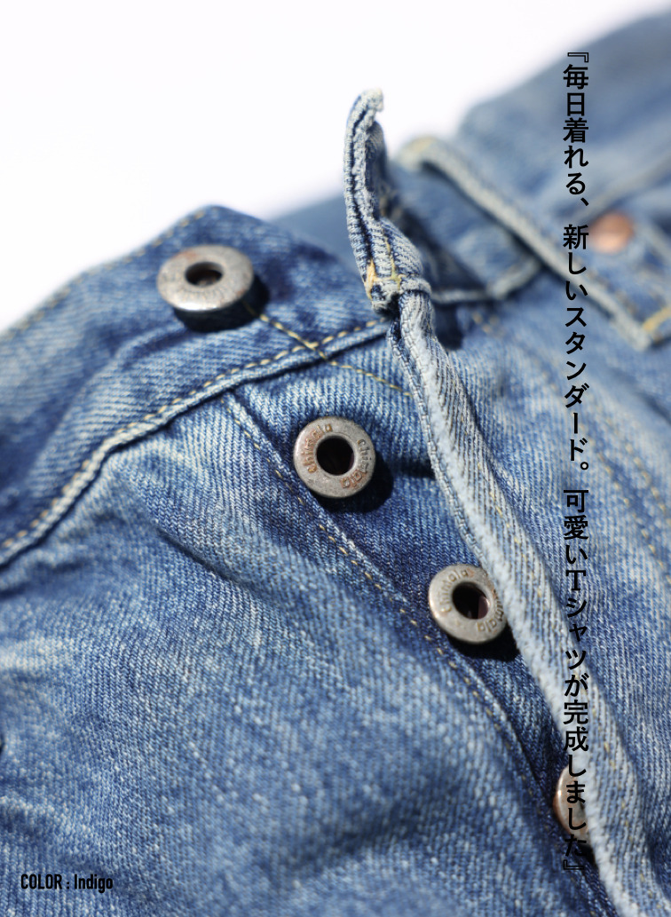 ストレートカット / UNISEX 13.5OZ SELVEDGE DENIM STRAIGHT CUT (SHORT)  詳細画像 Indigo 10
