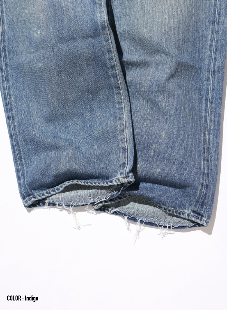 ストレートカット / UNISEX 13.5OZ SELVEDGE DENIM STRAIGHT CUT (SHORT)  詳細画像 Indigo 11