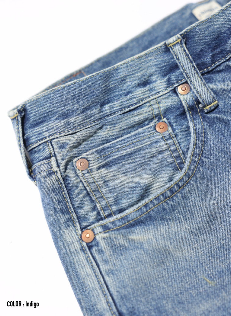 ストレートカット / UNISEX 13.5OZ SELVEDGE DENIM STRAIGHT CUT (SHORT)  詳細画像 Indigo 8