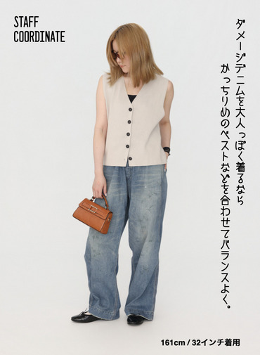 ペインターパンツ / UNISEX 8OZ W WIDTH DENIM PAINTER PANTS (SHORT) 詳細画像 Indigo 1
