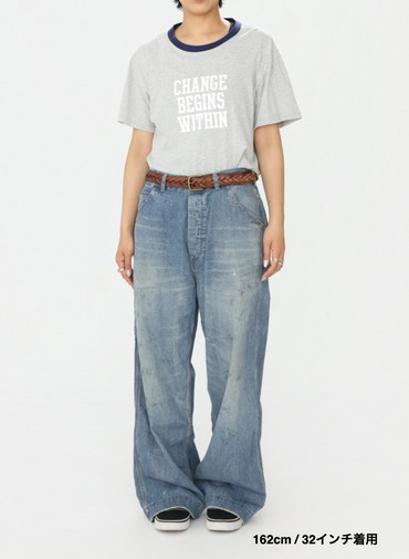 ペインターパンツ / UNISEX 8OZ W WIDTH DENIM PAINTER PANTS (SHORT) 詳細画像 Indigo 11