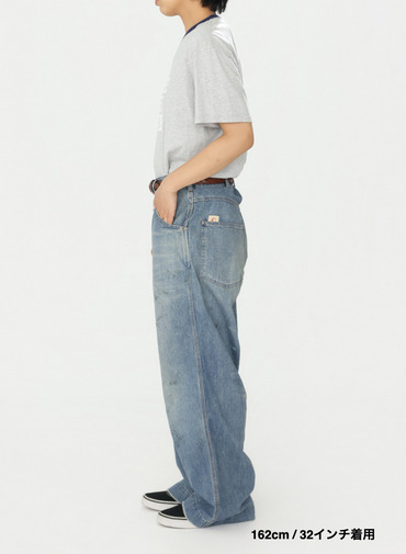 ペインターパンツ / UNISEX 8OZ W WIDTH DENIM PAINTER PANTS (SHORT) 詳細画像 Indigo 12