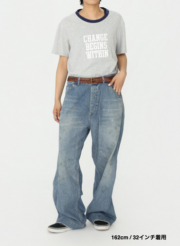 ペインターパンツ / UNISEX 8OZ W WIDTH DENIM PAINTER PANTS (SHORT) 詳細画像 Indigo 14