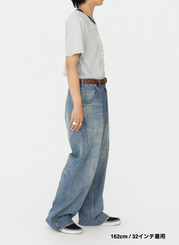ペインターパンツ / UNISEX 8OZ W WIDTH DENIM PAINTER PANTS (SHORT) 詳細画像 Indigo 16