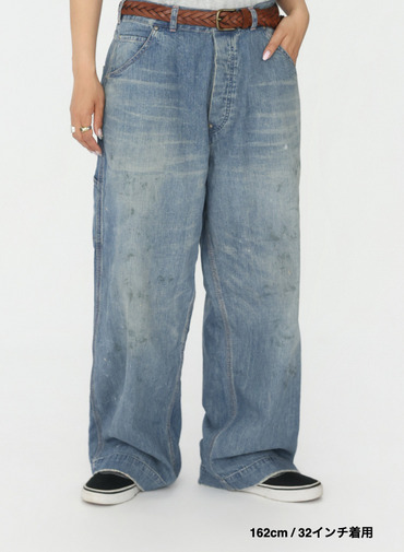 ペインターパンツ / UNISEX 8OZ W WIDTH DENIM PAINTER PANTS (SHORT) 詳細画像 Indigo 17