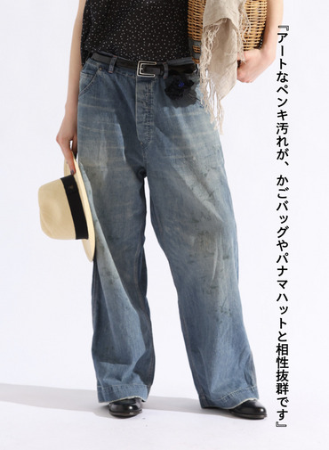 ペインターパンツ / UNISEX 8OZ W WIDTH DENIM PAINTER PANTS (SHORT) 詳細画像 Indigo 3