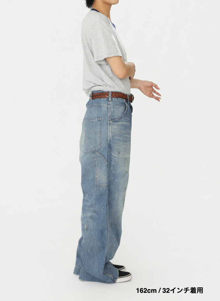 ペインターパンツ / UNISEX 8OZ W WIDTH DENIM PAINTER PANTS (SHORT) 詳細画像 Indigo 13