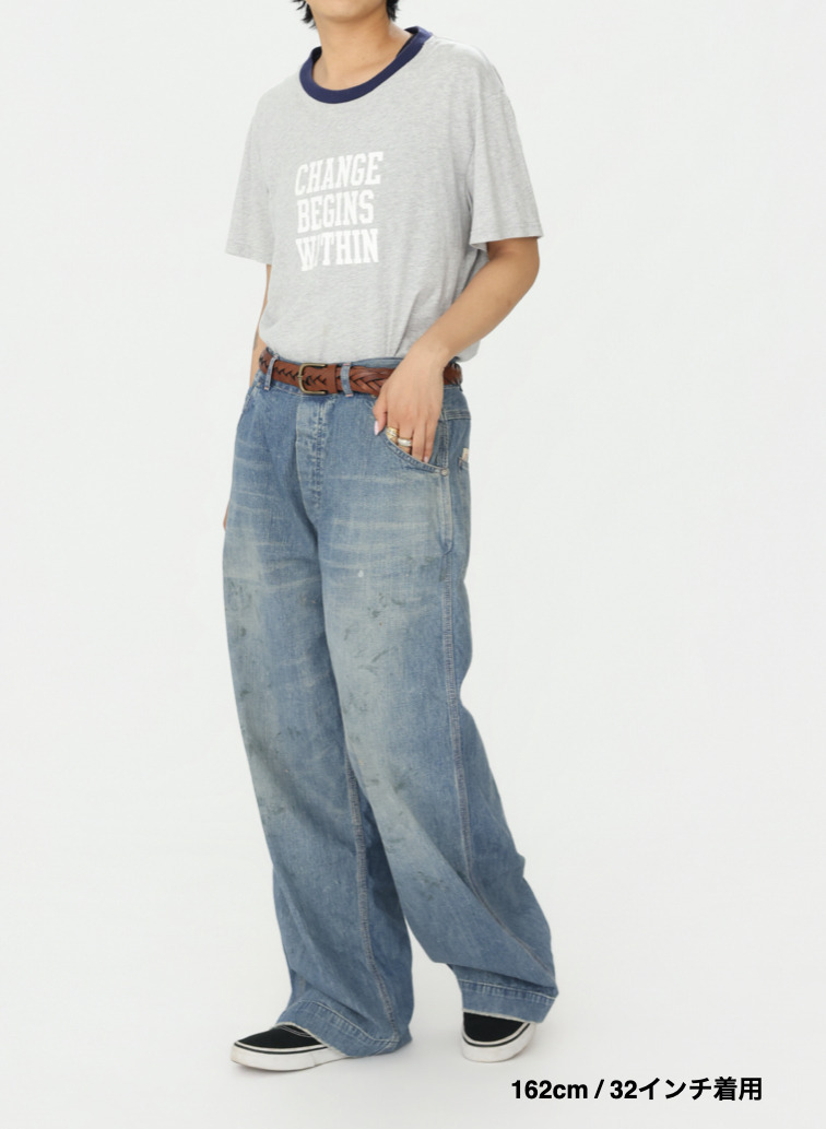 ペインターパンツ / UNISEX 8OZ W WIDTH DENIM PAINTER PANTS (SHORT) 詳細画像 Indigo 15
