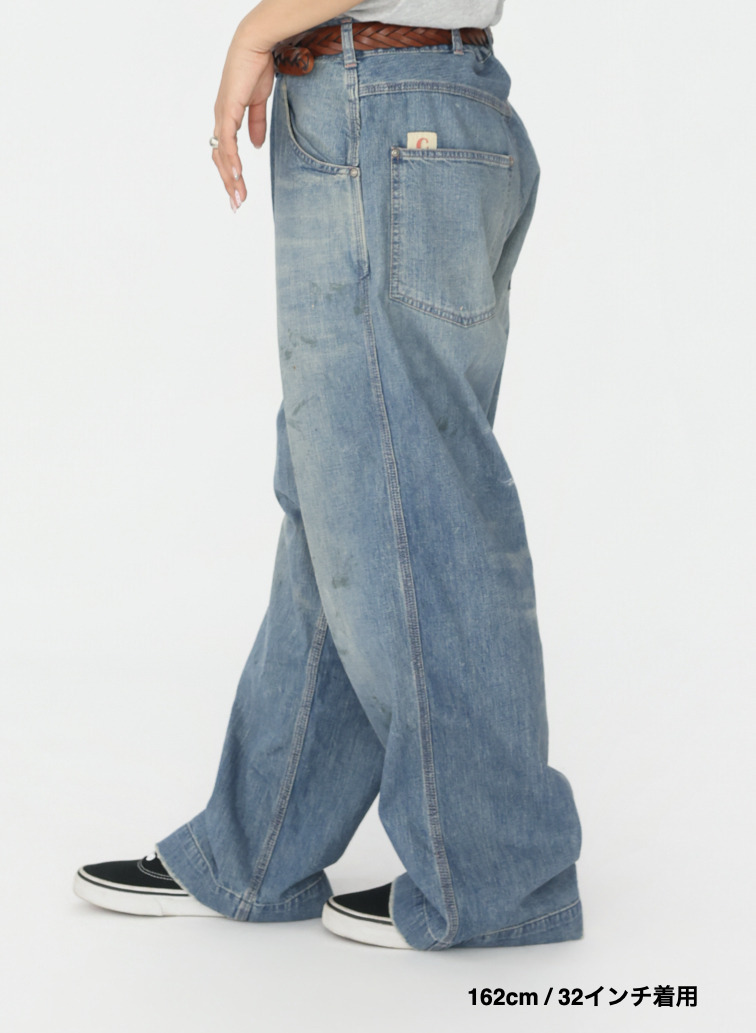 ペインターパンツ / UNISEX 8OZ W WIDTH DENIM PAINTER PANTS (SHORT) 詳細画像 Indigo 18